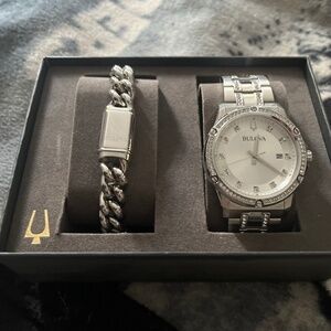 Bulova Crystal Collection mens set